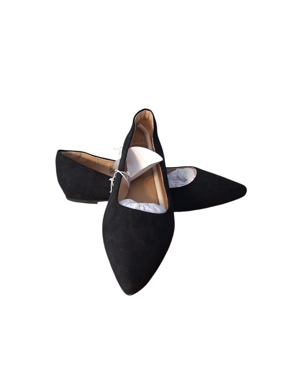 A New Day Corrina Womens Black Velvetty Feel Pointed Tow Flats Size 11